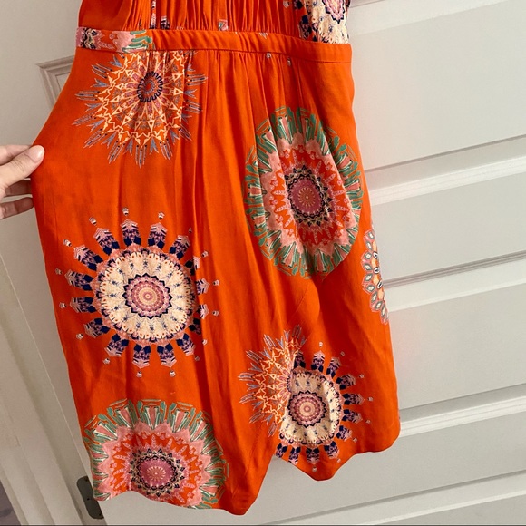 NWT Anthropologie Orange High Neck Dress - Picture 4 of 5